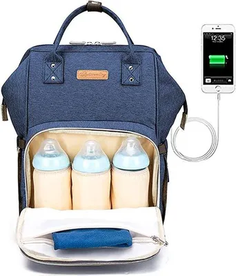 Obrázek produktu pro Famanu – Taška přes rameno, USB port, voděodolná, tmavě modrá
