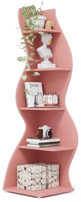 Produktbild von Eckregal 5 Stufen 178 cm Rosa Organizer Bücherregal Pflanzenständer