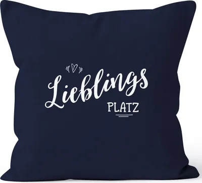 Produktbild von Kissenbezug Lieblingsplatz Geschenk Kissen-Hülle Deko-Kissen 40x40 MoonWorks® navy unisize