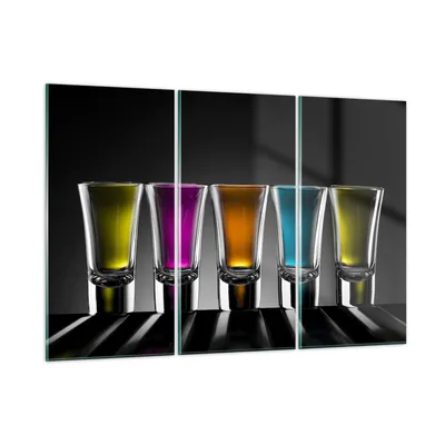 Produktbild von Bilder auf glas - Gläser Alkohol trinken Saft - 105x70cm - Glasbilder - Wandbilder - Kunstdruck - zum Aufhängen bereit - Wanddekoration aus Glas - Glas Bilder - Wandbild auf Glas - GCE105x70-2194