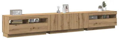 Image de vidaXL Armoire TV avec lampes LED Chêne Artisan 260x35x40 cm
