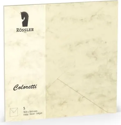 Produktbild von Briefumschläge Coloretti VE=5 Stück 16,4x16,4cm chamois Marmora