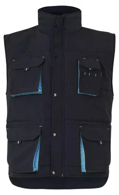 Produktbild von Velilla 205902 zweifarbige gepolsterte Weste mit mehreren Taschen, Schwarz und H