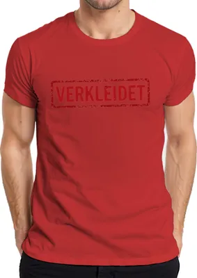 Produktbild von VERKLEIDET Karneval Fasching Halloween Cosplay Kostüm lustig Herren T-Shirt, Rot, XXL