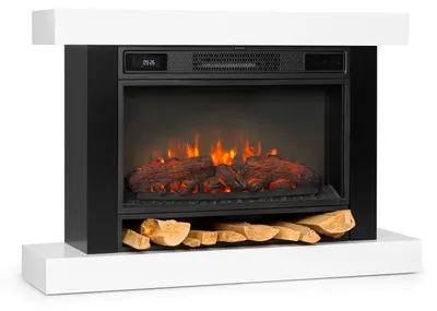Produktbild von Klarstein Elektrokamin, Elektro Heizungen für Wohnzimmer & Innenräume, Elektrischer Kamin mit LED Flammen, Kamin zur Wandmontage, Heizlüfter mit Timer, Automatische Temperaturregelung, Heizung 1900W