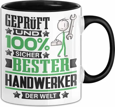 Produktbild von Handwerker Geschenk Lustiger Spruch für Handwerker Geschenkidee Bester Handwerker Der Welt (Schwarz)