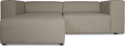 Produktbild von Heaven Sofa mit Chaiselong rechts oder links gewendet grau sandfarben.