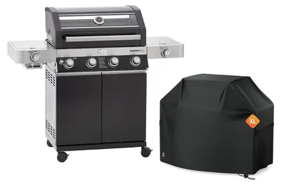 Produktbild von RÖSLE BBQ Gasgrill Videro G4-S Vario+ Schwarz mit Schutzhaube XL