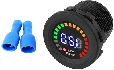 Image de Voltmètres numériques à LED pour motos - Indicateur de batterie étanche pour véhicules tout-terrain et quads