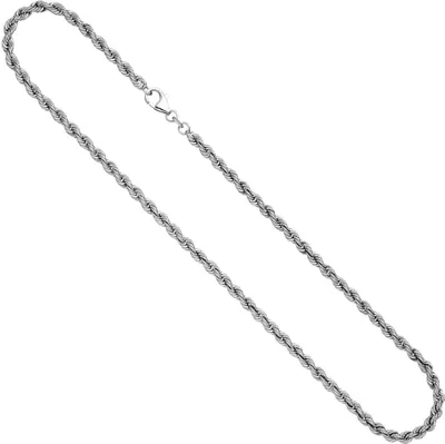 Produktbild von 4,3mm Kordelkette Kette Halskette Halsschmuck aus 925 Silber rhodiniert 45cm