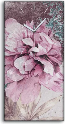 Produktbild von Küche Wohnzimmer Wand Leinwand Uhr Quarz 30x60 Gemälde Blumen Pflanze Kunst - weiße Hände
