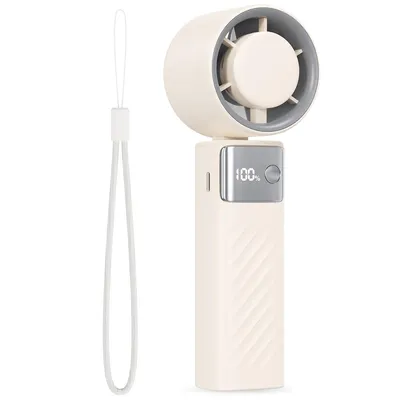 Produktbild von Handventilator USB Mini, tragbarer Ventilator mit 4000mAh Akku, LED Display, 199 Stufen & 115° Klappdesign für Büro und Reisen