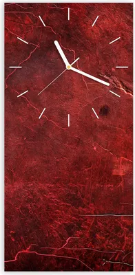 Produktbild von Wanduhr aus Glas mit Motiv Rote Struktur- 30 x 60 cm - inkl. Aufhängesystem