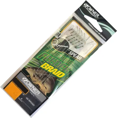 Produktbild von Owner Method Feeder Haken mit geflochtener Schnur und Speer - 6 gebundene Angelhaken, Hakengröße/Schnurdurchmesser:Gr. 6 / 0.18mm