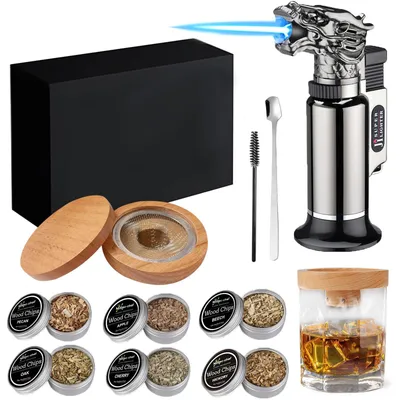 Whisky Smoker Set mit 6 Aromen für Getränke