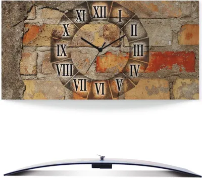 Produktbild von ARTland Wanduhr, gebogen Quarzuhr - schwarzer Zeiger Antike Uhr Größe: 50x25 cm