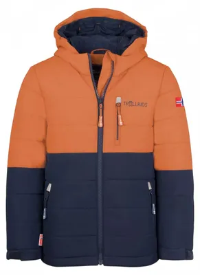 Produktbild von TROLLKIDS Hemsedal Kinder Skijacke XT mit Kapuze braun 140