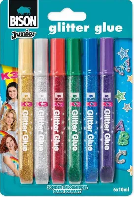 Produktbild von Glitzerkleber Bison K3 6 x 10ml