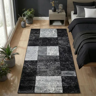 Produktbild von Carpetsale24 Designer Wohnzimmer Teppich Modern Weicher Kurzflor Teppich Konturenschnitt Pflegeleicht, Grösse: 80x150 cm