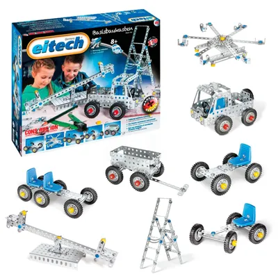 Produktbild von Metallbaukasten Konstruktionsspielzeug Bausatz - 270 Teile - 8 Modelle - Germany