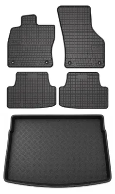 Produktbild von Gummimatten + Kofferraumwanne für Volkswagen Golf VIII ab 2019 (Schrägheck, oberer Ladeboden) – Schwarz, passgenau – Wielganizator SolidPRO