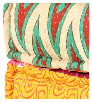 Produktbild von Sitzpouf Bodenkissen Hocker Fußhocker Ottomane Patchwork 60x70x36cm Stoff