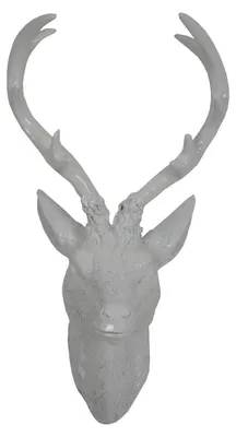 Produktbild von Hirschgeweih aus Polyresin in weiß Größe wählbar Wanddeko shiny Geweih