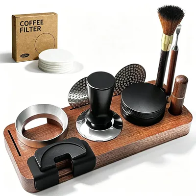 Produktbild von 10-teiliges Kaffeestamp-Set mit Tamper-Station und Zubehör für Espressomaschinen