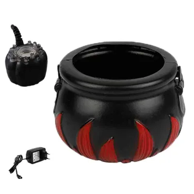 Imagen del producto de Máquina de niebla para Halloween con luces LED, ideal para crear efectos atmosféricos y decorar calabazas, color rojo