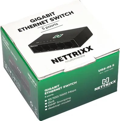 Obrázek produktu pro NETTRIXX - 5portový gigabitový ethernetový přepínač Shop - 600100