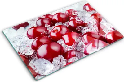 Imagen del producto de Cubierta para placa de cocina – Cubierta para placa de inducción – Placa de vidrio protectora – 80x52 cm – Placas de vidrio protectoras para cocina – Vidrio templado – Helado de cereza