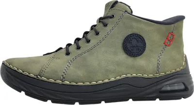 Image de Chaussures de ville Rieker pour femmes, lacets, couleur verte, style décontracté