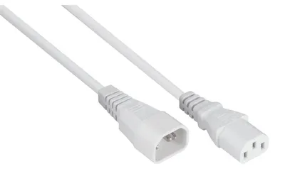 Imagen del producto de Kabelmeister SK1430-W010, 1 metro, con conectores IEC C14 y IEC C13, cable H05VV-F3G, 250 V, 10 A