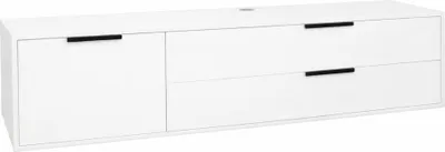 Produktbild von FURNARO Lowboard Bonnie TV-Board Fernsehschrank B/H/T: 168x47x45 cm, Farbe:Ice white matt lack