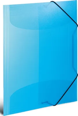 Produktbild von Durchsichtige A4 Mappen Set, 3-teilig, blau, Kunststoff, elastisch, für Kinder