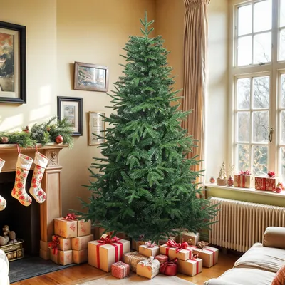 Produktbild von Premium Kunstweihnachtsbaum 182 cm mit Klappmechanismus und Metallständer