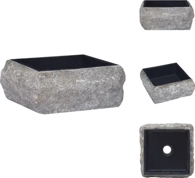 Produktbild von vidaXL Waschbecken Schwarz 30x30x13 cm Marmor -  Badezimmer-Waschbecken