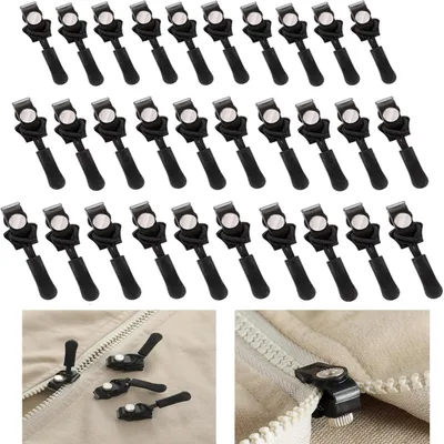Produktbild von 30 Stück Abnehmbare Reißverschluss Zipper, Reißverschluss Reparatur Set, 3 Größen (S/M/L) , Schwarz