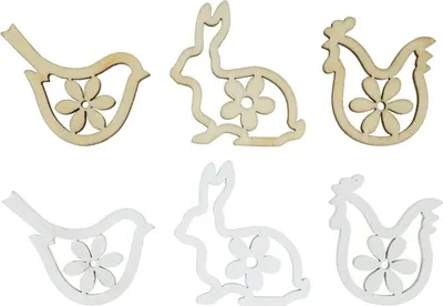 Produktbild von Osterdeko Holz Streudeko Hasen Hühner Vögel Tischdeko Frühling 72 Stück
