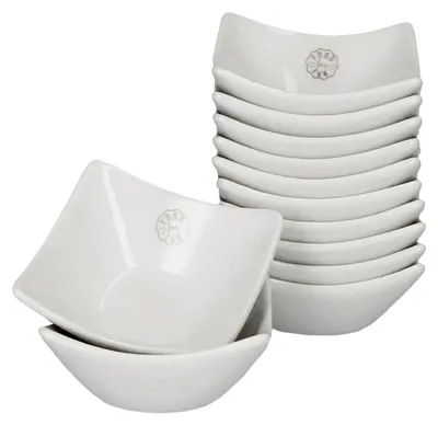 Produktbild von 12er Set Tapas Schälchen Porzellan Dip-Schüssel Dessert Antipasti Servier-Schale
