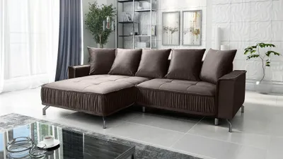 Produktbild von Ecksofa Schlafsofa Sofa FLORENCE Stoff Element Braun Ottomane Links