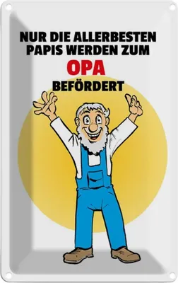 Produktbild von vianmo Blechschild 18x12 cm Papis werden zum Opa befördert Oma Spruch Zitat