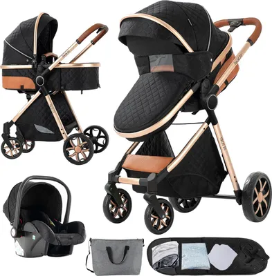 Immagine prodotto di Passeggino, versatilità 3 in 1, design leggero, nero ossidiana