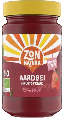 Image de Tartinade de fraises Zonnatura 75% fruits 250g - pâte à tartiner naturelle