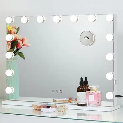 Produktbild von Elektrische Make-Up Spiegel mit Touchscreen und LED-Lampen - Einstellbare Helligkeit und Farbmodi
