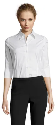 Image de SOLS - Chemisier pour femmes à manches 3/4 LT2015 (M) (blanc)