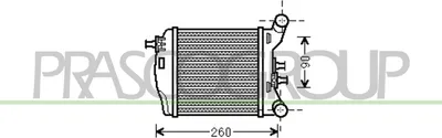 Produktbild von PRASCO FT030N003 Ladeluftkühler LLK für ABARTH 500 / 595 / 695 Schrägheck (312) Turbo Intercooler