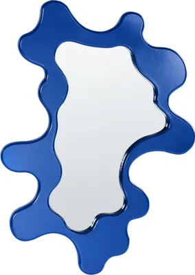 Produktbild von BELIANI Wandspiegel Blau MDF 80 x 59 cm Asymmetrisch Unregelmäßig Farblecks Wohnaccessoires Dekoration Wanddekoration Dekospiegel Designerspiegel