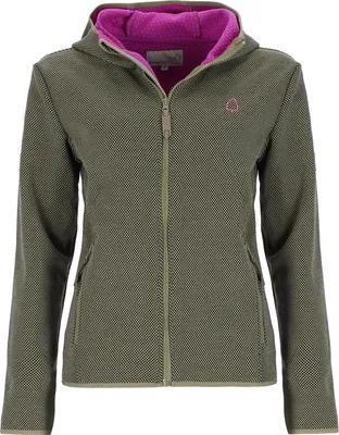 Produktbild von Baumfuchs Damen Strickfleecejacke mit Kapuze - Fleecejacke mit weichem Fleecefutter in Oliv Größe 3XL