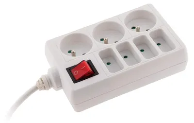 Image de Multiprise Zenitech, 4 x 6 A + 3 x 16 A, blanc
